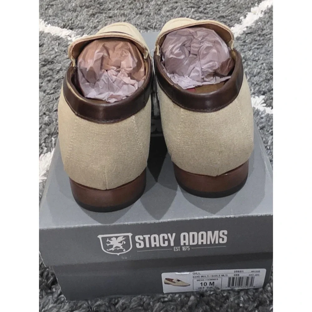 Stacy Adams Men's Gill Slip-On Dress Shoe - Sand Multi/Sable, Size 10M